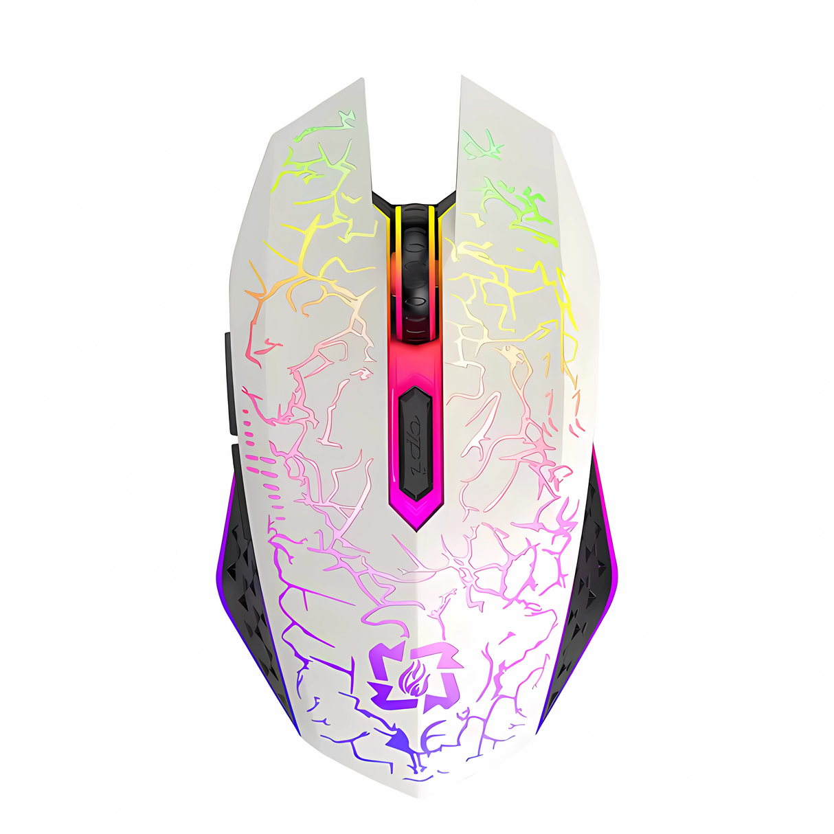 Bervolo® Spider Vezeték Nélküli Gamer Egér, Dual Mód Bluetooth 5.2 & 2.4GHz, RGB, 6 Halk Gomb, 1600 DPI, Type-C Újratölthető, Kompatibilis Windows, MacOS, Linux, Ergonomikus, Fehér