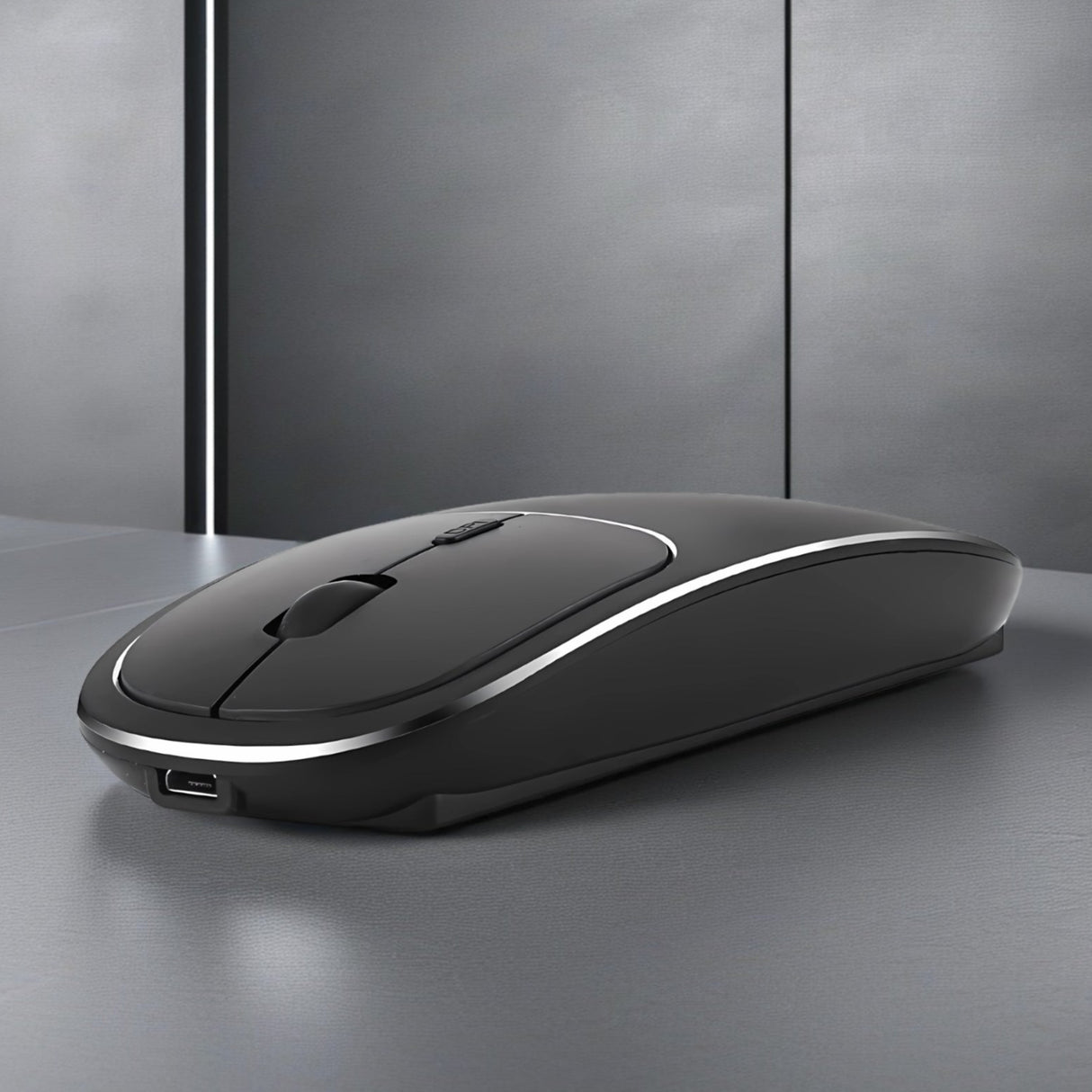 Bervolo® Metal X Kétfunkciós Vezeték Nélküli Egér, USB és Bluetooth 5.1, Újratölthető, Windows, Mac, Android, 600mAh Akkumulátor, Állítható DPI 800/1200/1600, Fekete