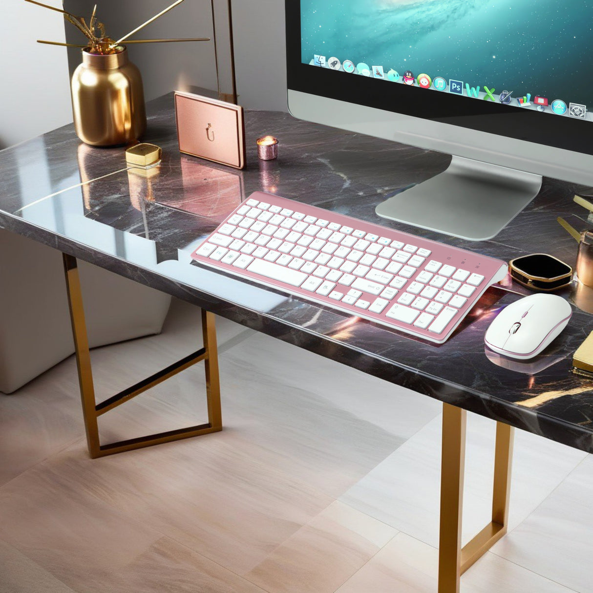 Bervolo Combo billentyűzet és egér, Rose Gold