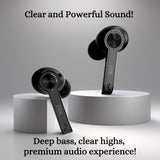 Bervolo®  Pro Sound Bluetooth 5.3 fejhallgató aktív zajszűréssel ANC, környezeti zajszűréssel ENC, áteresztő móddal, alacsony késleltetéssel, LED tok, érintésvezérlés, fekete