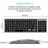 Bervolo Rechargeable Bluetooth Keyboard, Black