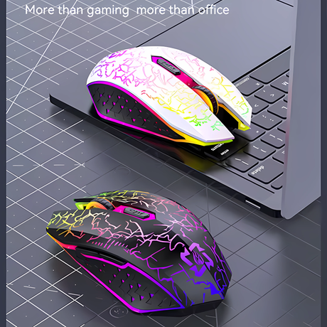 Bervolo® Spider Vezeték Nélküli Gamer Egér, Dual Mód Bluetooth 5.2 & 2.4GHz, RGB, 6 Halk Gomb, 1600 DPI, Type-C Újratölthető, Kompatibilis Windows, MacOS, Linux, Ergonomikus, Fehér