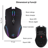 Bervolo® Office Mouse Jiggler, Simulates Cursor Movement, Undetectable, RGB, Plug & Play, Black