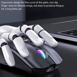 Vezeték nélküli Bervolo® Nexus Pro egér, egyszerre 3 eszközhöz csatlakoztatható, állítható DPI, RGB világítás, USB Type-C újratölthető, halk kattintás, ergonomikus, fekete