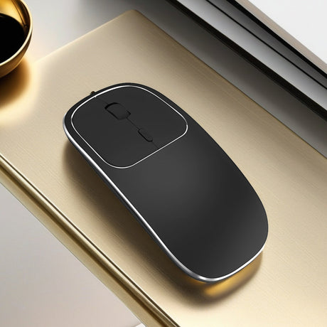 Bervolo® Metal X Kétfunkciós Vezeték Nélküli Egér, USB és Bluetooth 5.1, Újratölthető, Windows, Mac, Android, 600mAh Akkumulátor, Állítható DPI 800/1200/1600, Fekete