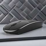 Bervolo® Metal X Kétfunkciós Vezeték Nélküli Egér, USB és Bluetooth 5.1, Újratölthető, Windows, Mac, Android, 600mAh Akkumulátor, Állítható DPI 800/1200/1600, Fekete