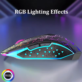 Bervolo® Spider Vezeték Nélküli Gamer Egér, Dual Mód Bluetooth 5.2 & 2.4GHz, RGB, 6 Halk Gomb, 1600 DPI, Type-C Újratölthető, Kompatibilis Windows, MacOS, Linux, Ergonomikus, Fekete