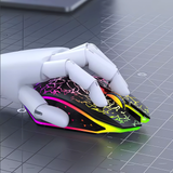 Bervolo® Spider Vezeték Nélküli Gamer Egér, Dual Mód Bluetooth 5.2 & 2.4GHz, RGB, 6 Halk Gomb, 1600 DPI, Type-C Újratölthető, Kompatibilis Windows, MacOS, Linux, Ergonomikus, Fekete