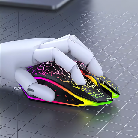 Bervolo® Spider Vezeték Nélküli Gamer Egér, Dual Mód Bluetooth 5.2 & 2.4GHz, RGB, 6 Halk Gomb, 1600 DPI, Type-C Újratölthető, Kompatibilis Windows, MacOS, Linux, Ergonomikus, Fekete