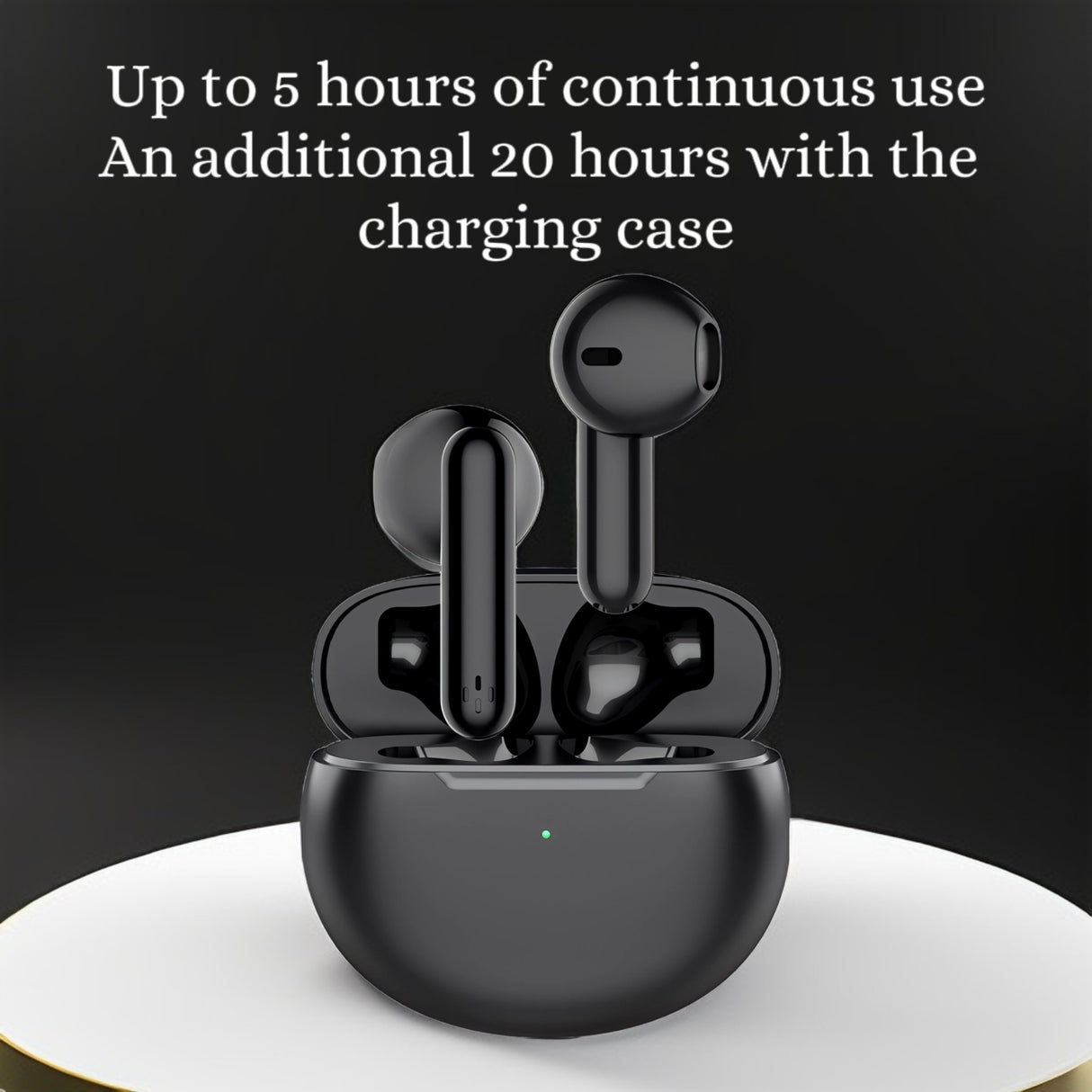 Bervolo® Air Pro Vezeték Nélküli Bluetooth Fülhallgató, Duál Mikrofon, IPX5 Vízállóság, Tiszta Basszus Hangzás, ANC Zajszűrés, Univerzális Kompatibilitás, Automatikus Csatlakozás, Fekete