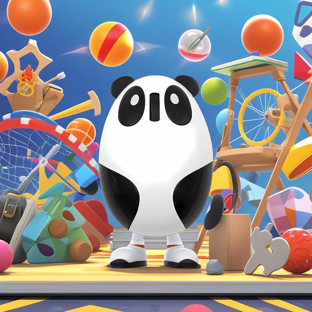 Bervolo® Panda Gyermek Egér – Újratölthető, Vezeték nélküli USB 2.4 GHz, 3000 DPI, 3 Gomb, Csendes Klikk, Ergonomikus, Jobb- és Balkezeseknek, Fehér