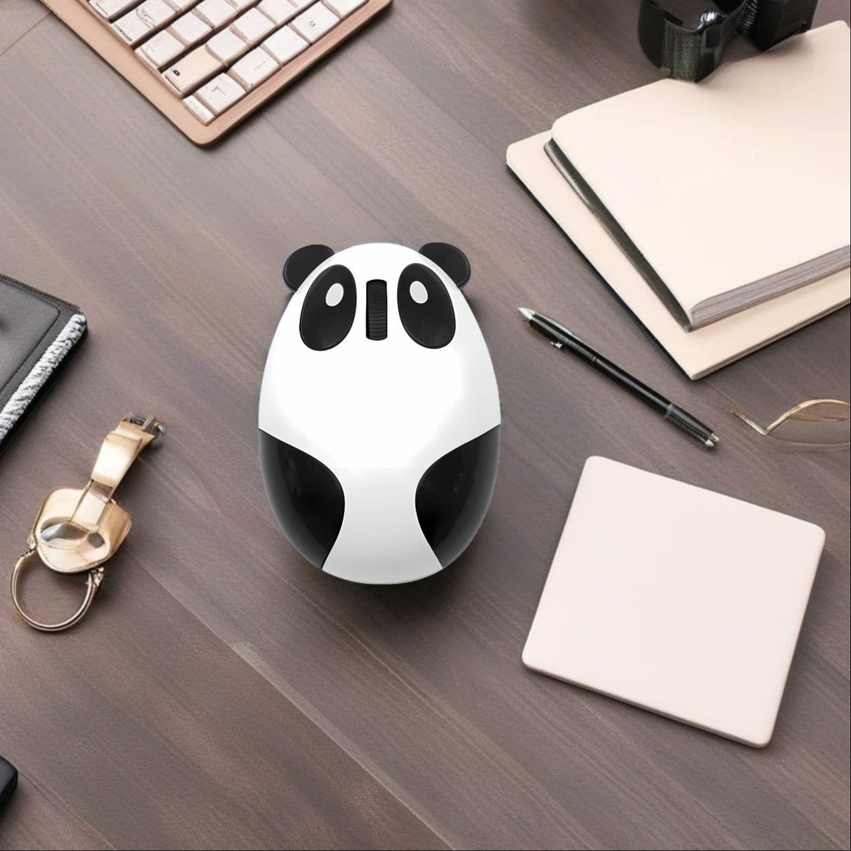 Bervolo® Panda Gyermek Egér – Újratölthető, Vezeték nélküli USB 2.4 GHz, 3000 DPI, 3 Gomb, Csendes Klikk, Ergonomikus, Jobb- és Balkezeseknek, Fehér