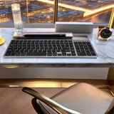 Bervolo® Újratölthető Bluetooth Billentyűzet – Scissor Switch, Multimédiás Billentyűk, Univerzális Kompatibilitás, Windows/Mac/iOS/Android, fekete