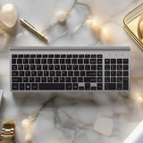 Univerzális Prémium Billentyűzet és Egér Szett Bervolo®, Vezeték Nélküli 2.4G, Scissor Switch Kattintás, US Verzió, Szürke